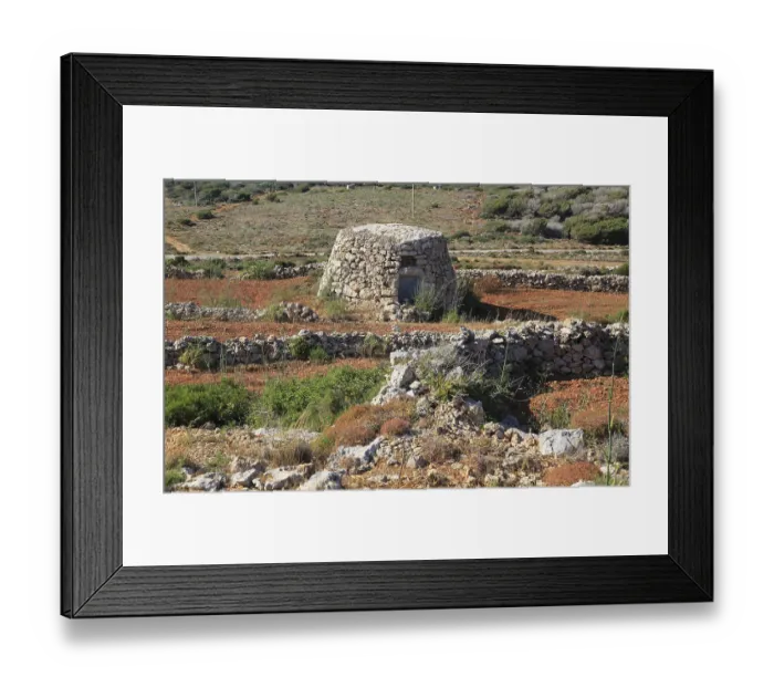 Framed Print : Small stone farm building in fields near Mellieha Bay Framed Print : Small stone farm building in fields near Mellieha Bay
