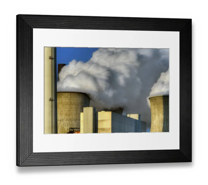 Framed Print : Cooling towers at Neurath lignite-fired power station Framed Print : Cooling towers at Neurath lignite-fired power station