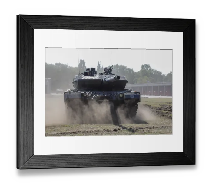 Framed Print : Leopard 2A6 main battle tank during a demonstration at the Julius Leber barracks