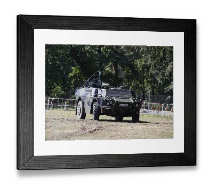 Framed Print : Fennek armoured personnel carrier during a demonstration at the Julius Leber barracks Framed Print : Fennek armoured personnel carrier during a demonstration at the Julius Leber barracks
