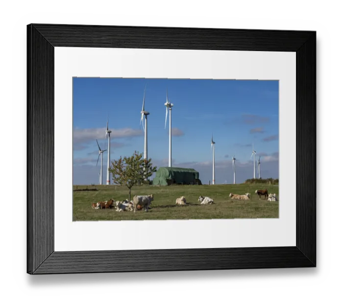 Framed Print : Wind farm near Lichtenau, wind turbines