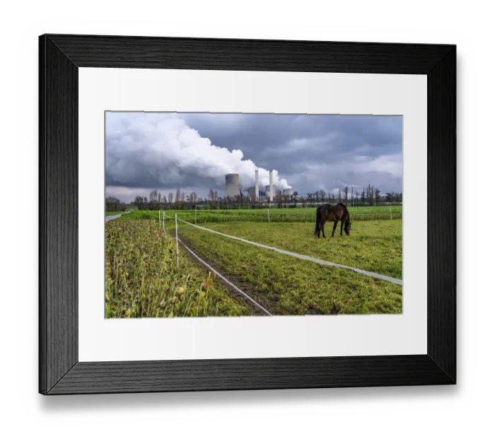 Framed Print : Paddock at the lignite-fired power station Framed Print : Paddock at the lignite-fired power station
