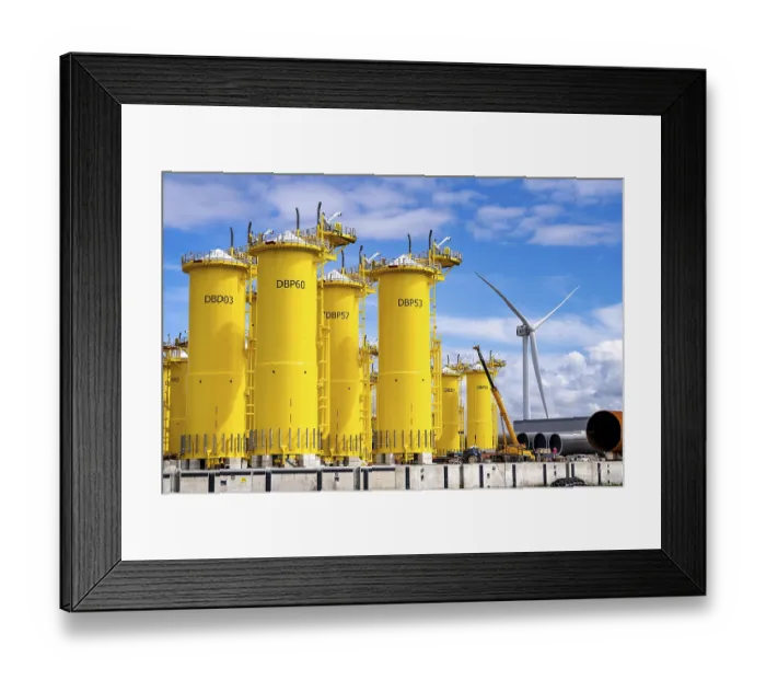 Framed Print : SIF Offshore Foundaitons, production of foundations