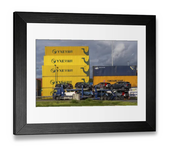 Framed Print : Container of the Chinese goods train operator YXE from Yiwu