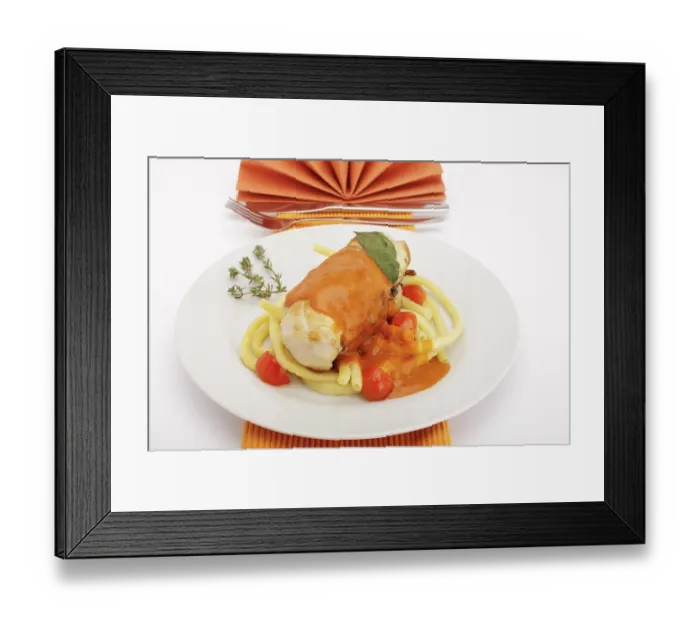 Framed Print : Chicken breast stuffed with chopped mushrooms