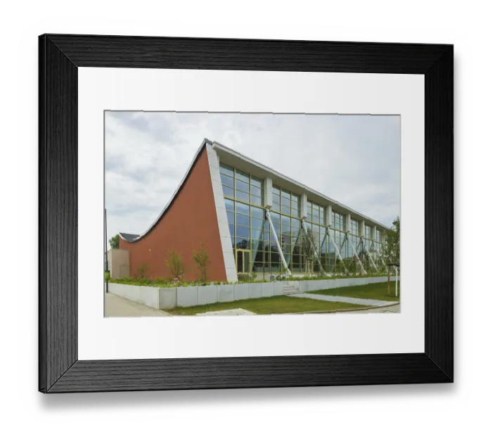 Framed Print : Swimming and diving hall Freiberger Platz Framed Print : Swimming and diving hall Freiberger Platz