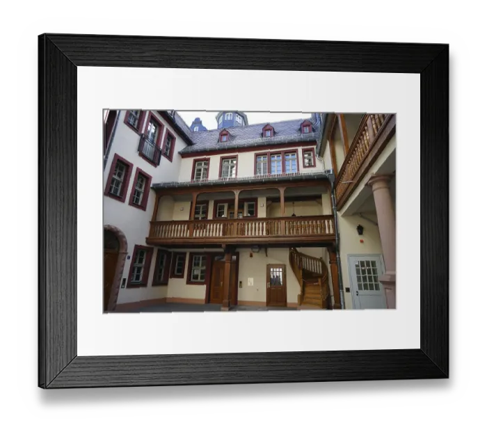 Framed Print : Wooden arbours, Inner courtyard Framed Print : Wooden arbours, Inner courtyard