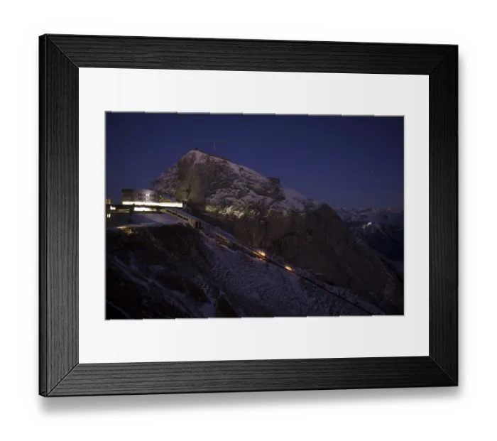 Framed Print : Esel mountain with Hotel Bellevue after sunset