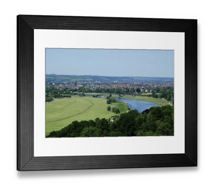 Framed Print : View from the WeiBer Deer district over Dresden