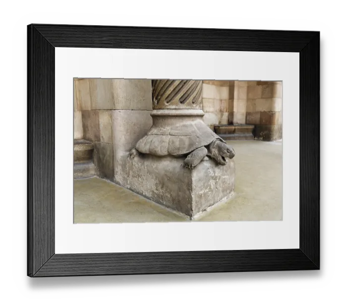 Framed Print : Column base in the shape of a tortoise Framed Print : Column base in the shape of a tortoise