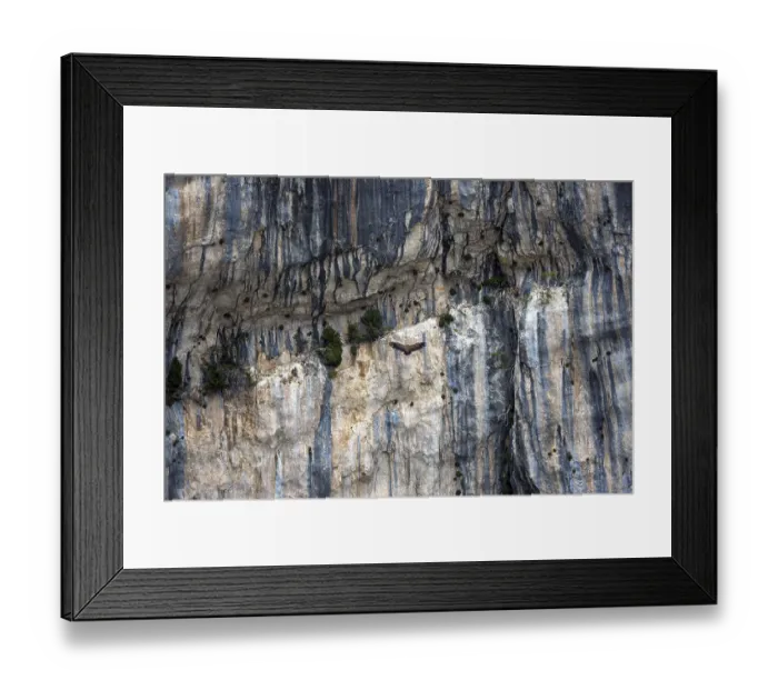 Framed Print : Weathering in the steep cliffs of the Verdon Gorge at the Belvedere de Trescaire bas