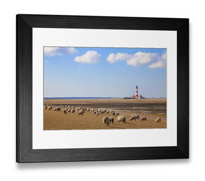 Framed Print : View to the Westerhever lighthouse