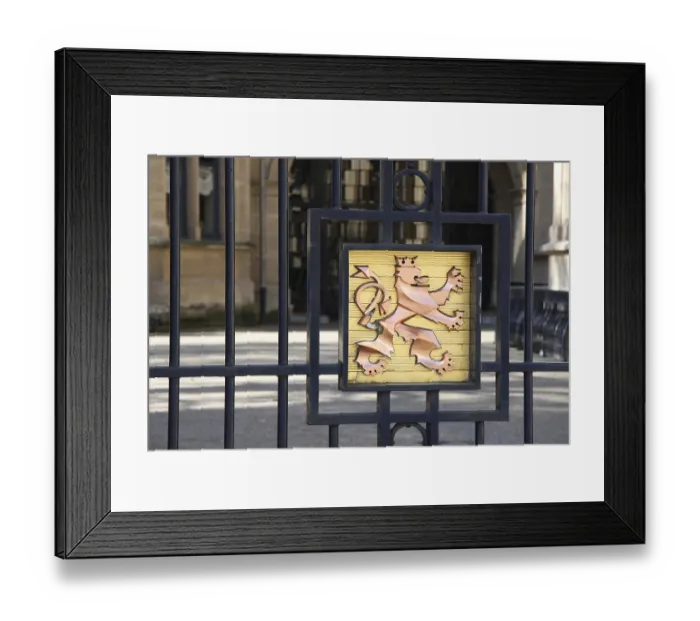 Framed Print : Gate with coat of arms to the Grand Ducal Palace in Luxembourg Framed Print : Gate with coat of arms to the Grand Ducal Palace in Luxembourg
