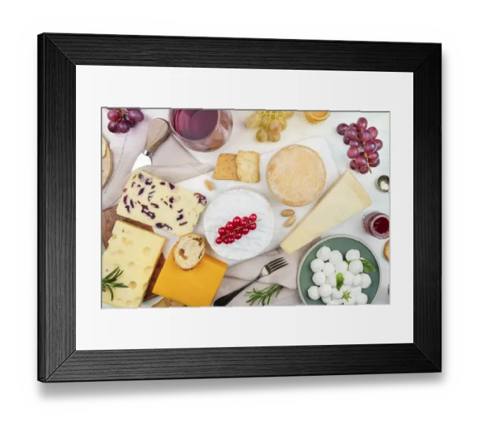 Framed Print : Wine and cheese platter, tasting and pairing