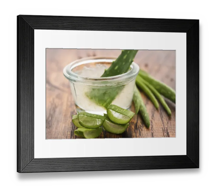 Framed Print : Aloe vera juice with fresh leaves Framed Print : Aloe vera juice with fresh leaves