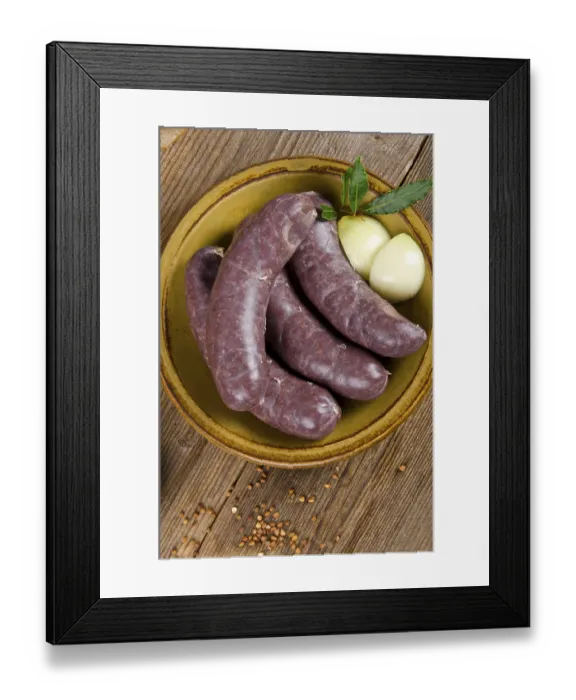 Framed Print : Krupniok traditional blood sausage in Polish cuisine