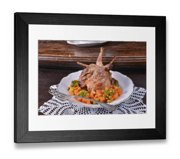 Framed Print : Roast rabbit