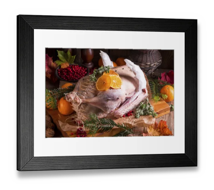 Framed Print : Raw goose in marinade