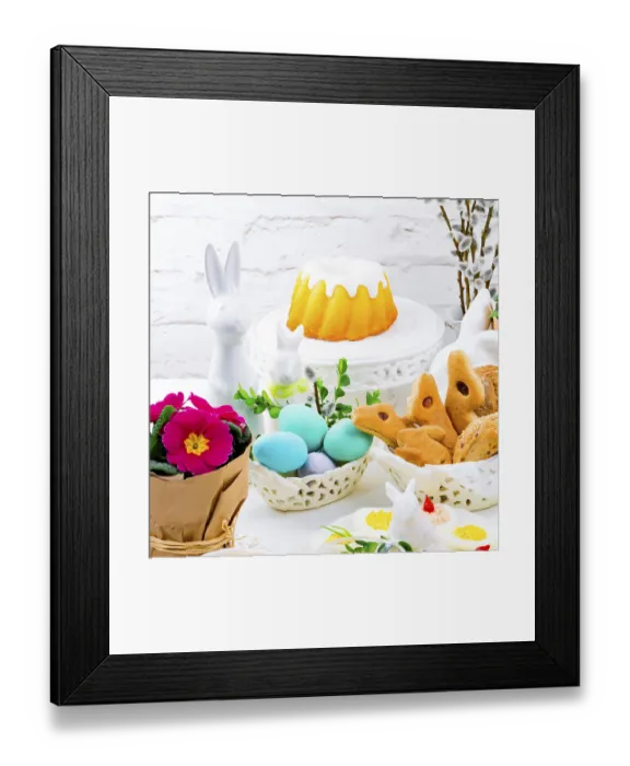 Framed Print : A colourful and festive Easter table decoration Framed Print : A colourful and festive Easter table decoration