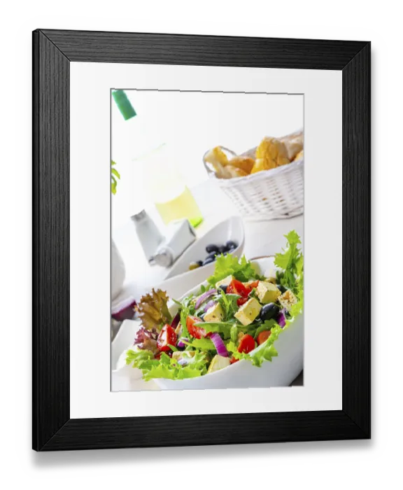 Framed Print : Greek salad with feta cheese a delicious classic