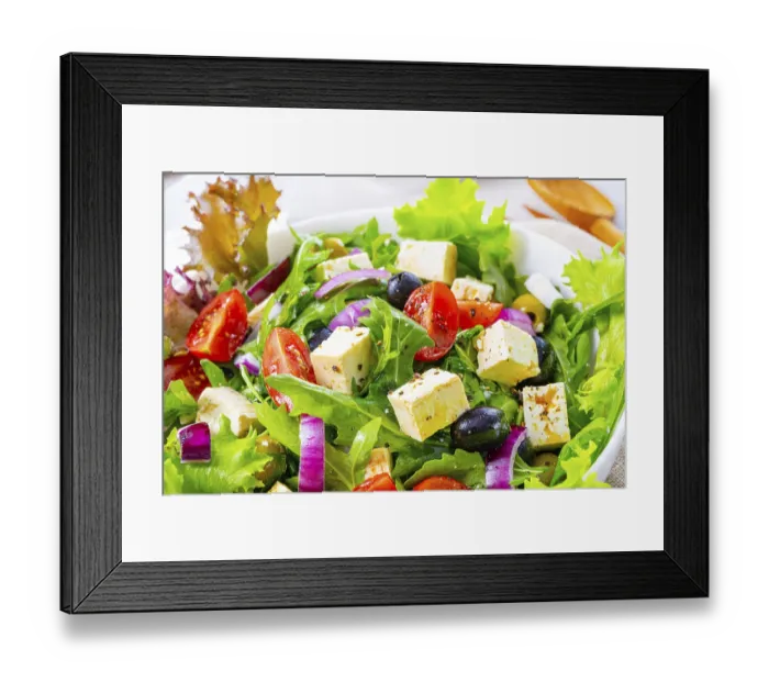 Framed Print : Greek salad with feta cheese a delicious classic
