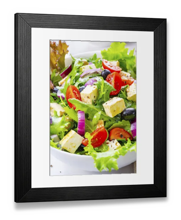 Framed Print : Greek salad with feta cheese a delicious classic
