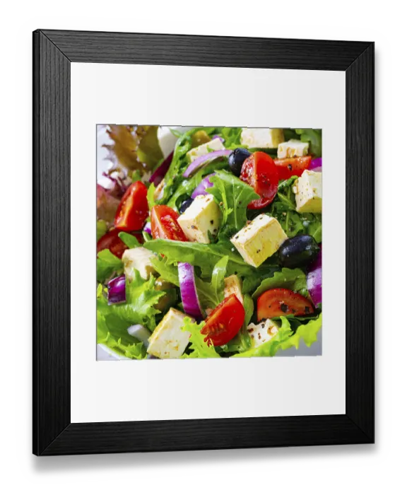 Framed Print : Greek salad with feta cheese a delicious classic