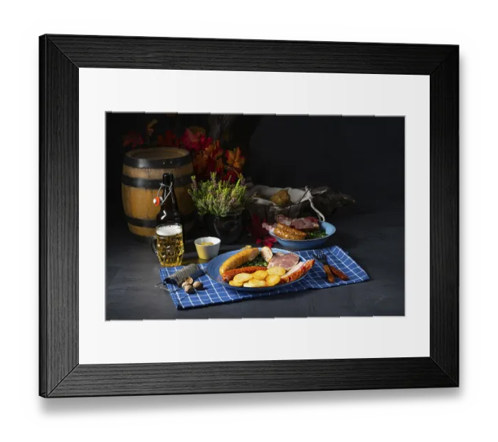 Framed Print : Delicious Oldenburg kale with Pinkelwurst sausage Framed Print : Delicious Oldenburg kale with Pinkelwurst sausage