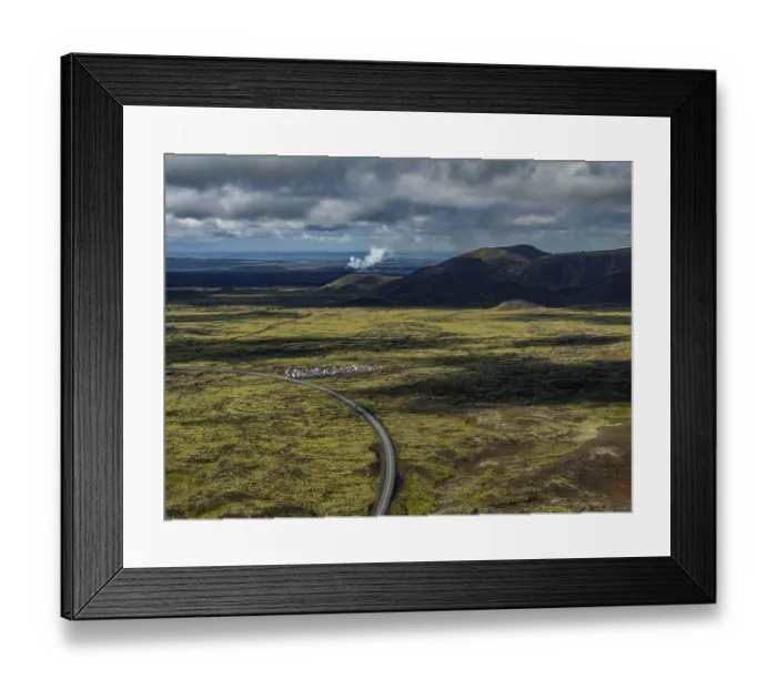 Framed Print : Lava, lava field, summer, cloudy