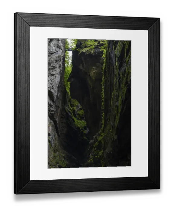 Framed Print : Small bridge leads over the gorge Framed Print : Small bridge leads over the gorge