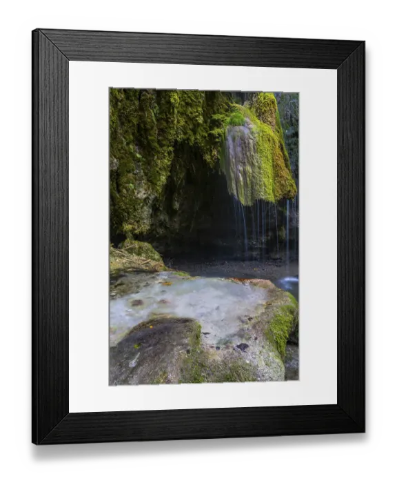 Framed Print : Sinterstein with mosses, Hinanger waterfalls