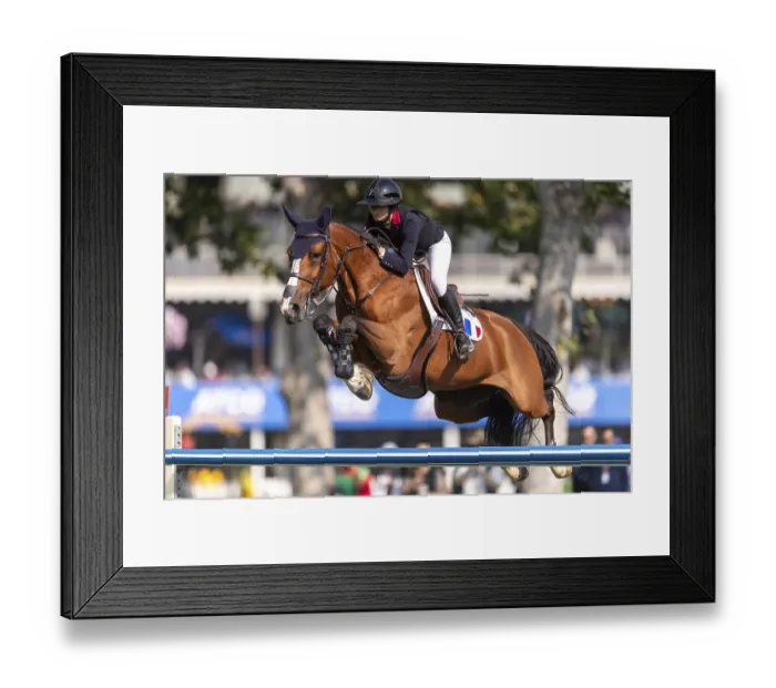 Framed Print : Nina Mallevaey of France, riding Nikka VD Bisschop