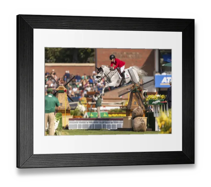 Framed Print : Susan Horn of Canada, riding, Dominka Van De Lucashoeve