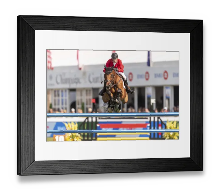 Framed Print : Daniel Deusser of Germany, riding Ganster VH Noddevelt