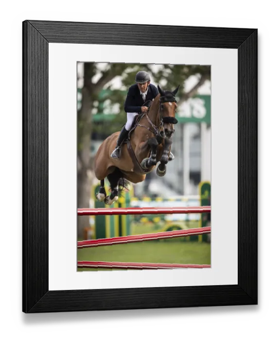 Framed Print : Bertram Allen of Ireland, riding Qonquest De Rigo competes in the 2025 Spruce Meadows Masters on September 4