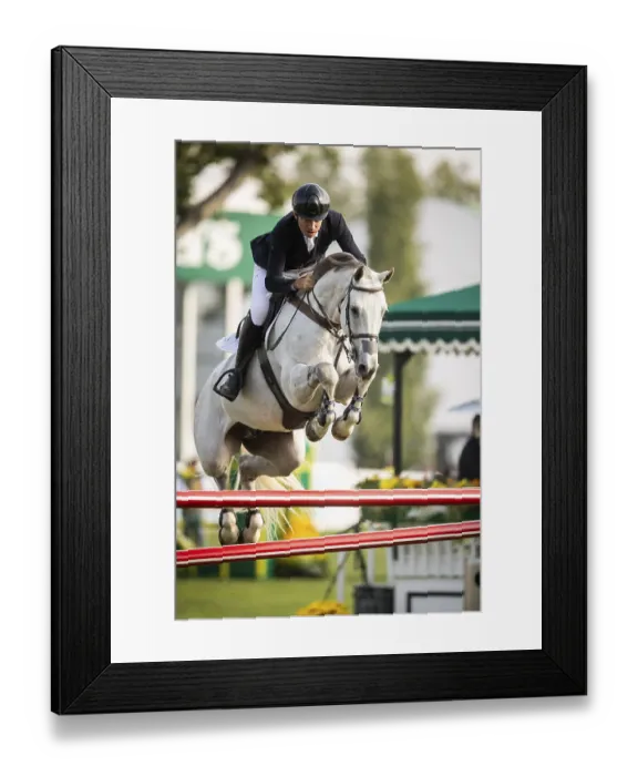 Framed Print : Armando Trapote of Spain, riding Caept'n Hook competes in the 2025 Spruce Meadows Masters on September 4