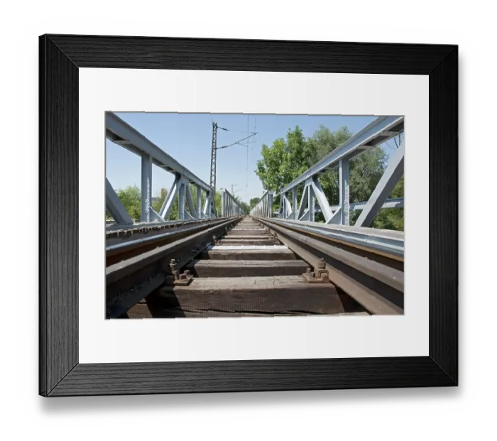 Framed Print : Railway bridge.Low horisontal viewpoint Framed Print : Railway bridge.Low horisontal viewpoint