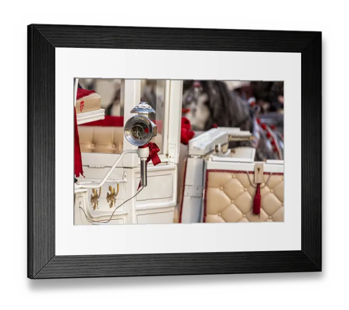 Framed Print : Horses with a carriage on the main square of Krakow in Poland