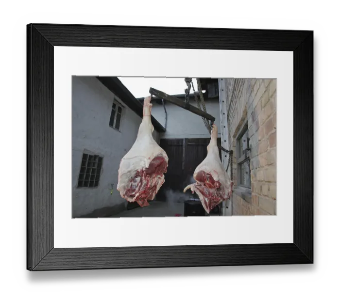 Framed Print : Home slaughter