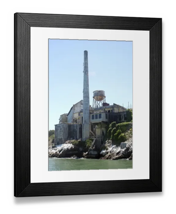 Framed Print : The ruins of the smoke stack and power house on Alcatraz Island Framed Print : The ruins of the smoke stack and power house on Alcatraz Island