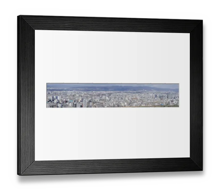 Framed Print : Panorama view of Osaka bay from the surrounding mountains Framed Print : Panorama view of Osaka bay from the surrounding mountains