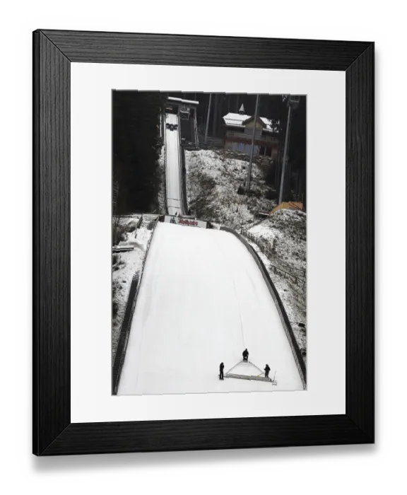 Framed Print : The preparation of the large Hochfirst ski jump in Titisee-Neustadt was largely completed on Wednesday Framed Print : The preparation of the large Hochfirst ski jump in Titisee-Neustadt was largely completed on Wednesday