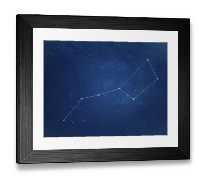 Framed Print : Really north sky with Big Dipper Constellation with lines
