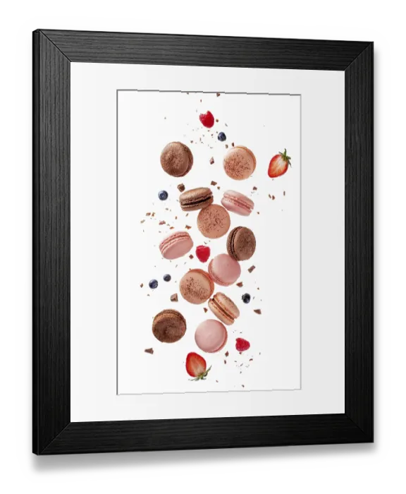 Framed Print : Fly french macarons