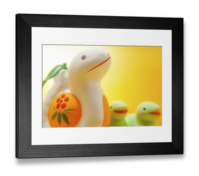 Framed Print : New Years card material for the Year of the Snake