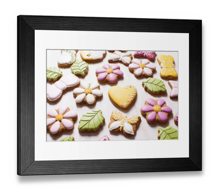 Framed Print : A set of delicious homemade gingerbreads of various shapes laid out on the table Framed Print : A set of delicious homemade gingerbreads of various shapes laid out on the table