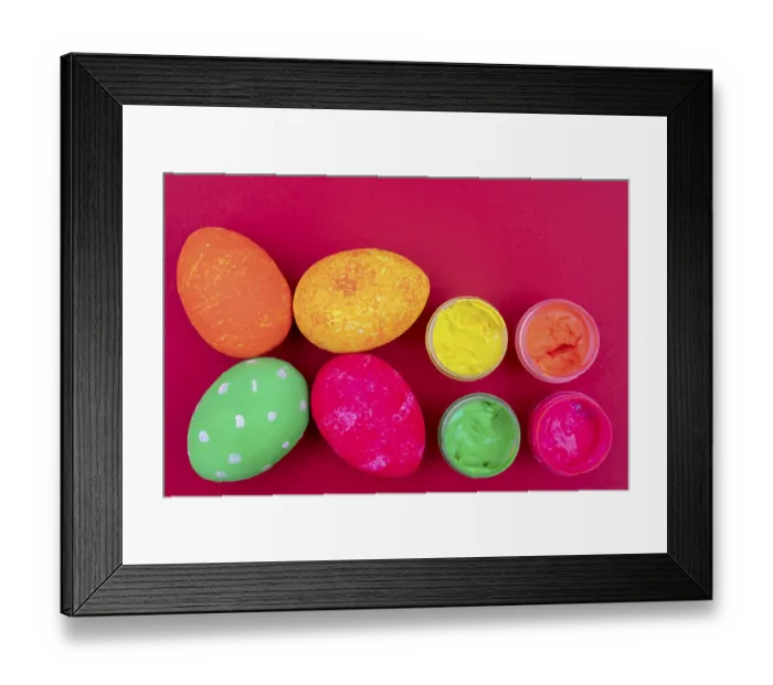 Framed Print : Multi-colored Easter eggs