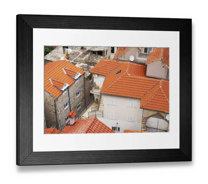 Framed Print : View on the roofs of Omis town in Croatia Framed Print : View on the roofs of Omis town in Croatia