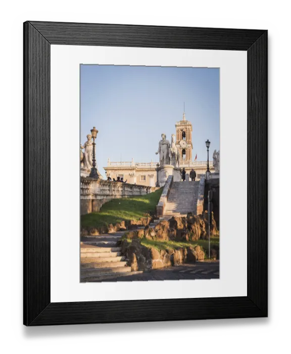 Framed Print : Monument of Marcus Aurelius on the horse on Piazza del Campidoglio in Rome Italy