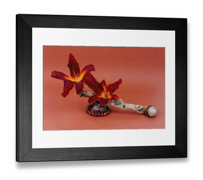 Framed Print : Still life of fresh red lily flowers Framed Print : Still life of fresh red lily flowers